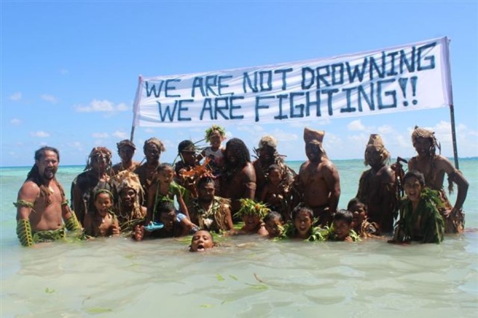 Tokelauns protest against climate change during the Pacific Warrior Day of Action | Source: ABC.net 