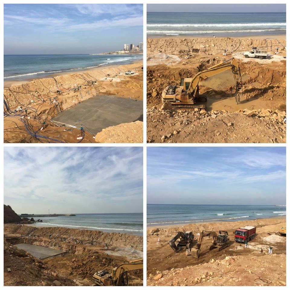 Construction works at Ramlet al-Baida beach, Beirut | Source: Facebook/JoelleBoutros 